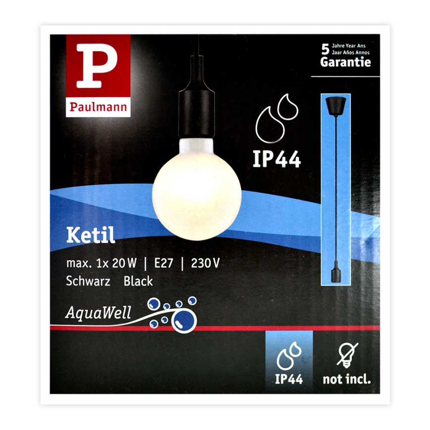 Paulmann 50346 - Napájací kábel NEORDIC 1xE27/20W/230V IP44