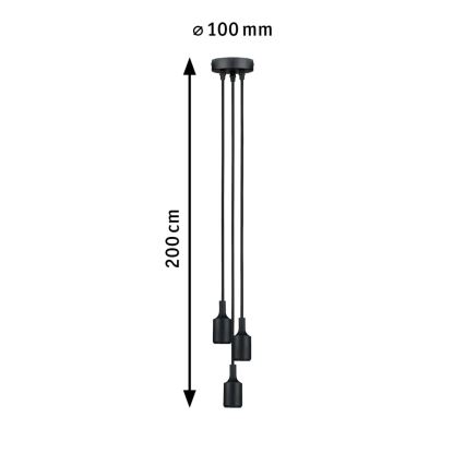 Paulmann 50382 - 3xE27/60W Napájací kábel KETIL 230V