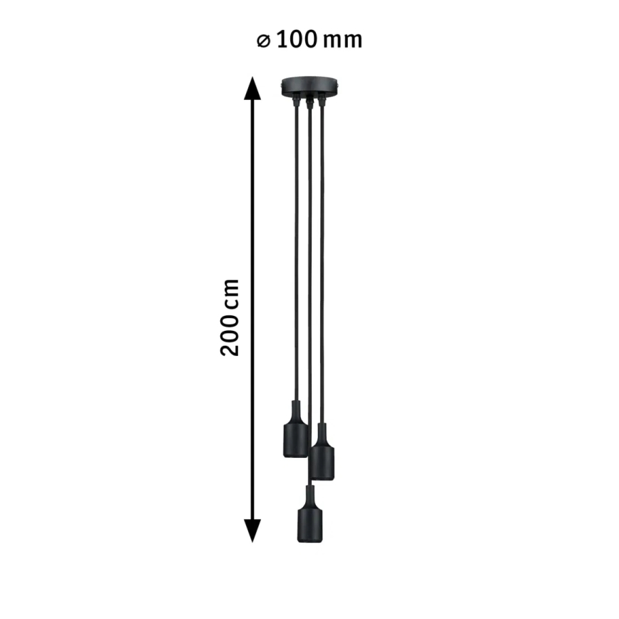 Paulmann 50382 - 3xE27/60W Napájací kábel KETIL 230V