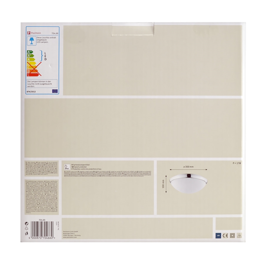 Paulmann 70466 - LED Kúpeľňové svietidlo so senzorom POLAR LED/14W/230V