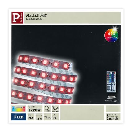 Paulmann 70587 - RGB LED pás 20 W stmievateľný MAXLED 1,5 m 230 V + diaľkové ovládanie