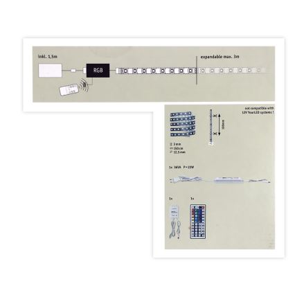 Paulmann 70587 - LED RGB/20W Stmievateľný pásik MAXLED 1,5m 230V + diaľkové ovládanie