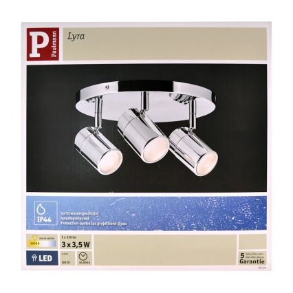 Paulmann 70609 - LED Kúpeľňové bodové svietidlo LYRA 3xGU10/3,5W/230V IP44