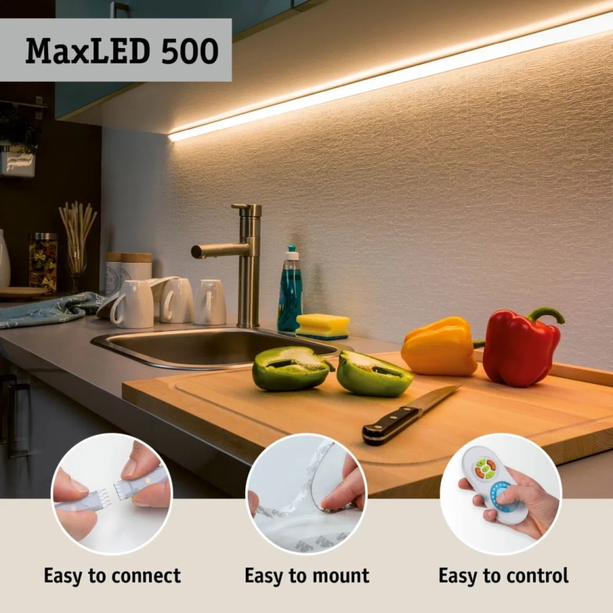Paulmann 70623 - LED/10W IP44 Stmievateľný kúpeľňový pásik MAXLED 1,5 m 2700-6500K 230V + diaľkové ovládanie
