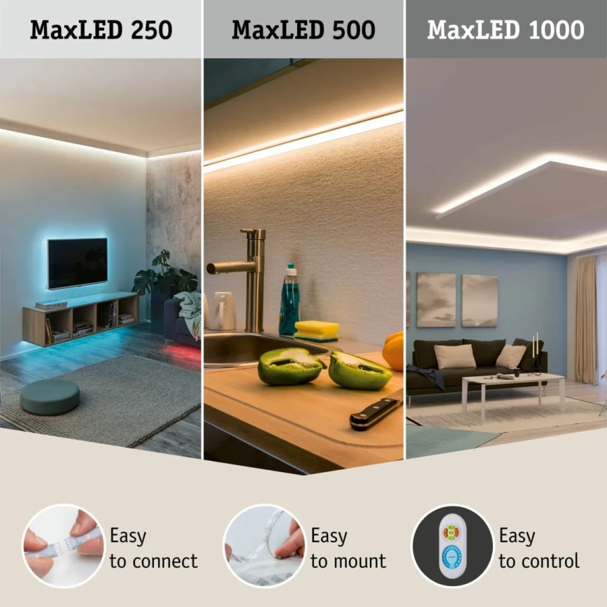 Paulmann 70623 - LED/10W IP44 Stmievateľný kúpeľňový pásik MAXLED 1,5 m 2700-6500K 230V + diaľkové ovládanie