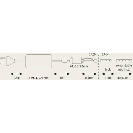 Paulmann 70627 - LED RGB/18W IP44 Stmievateľný kúpeľňový pásik MAXLED 1,5 m 230V + diaľkové ovládanie