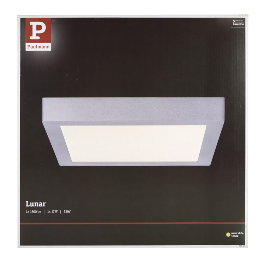 Paulmann 70650 - LED/17W Stropné svietidlo LUNAR 230V 30x30 cm matný chróm
