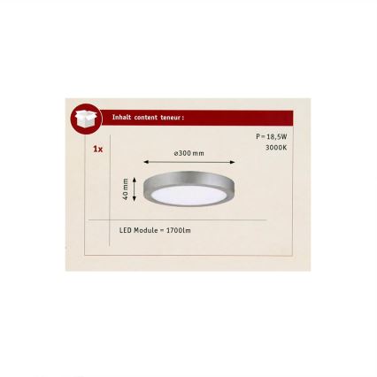 Paulmann 70655 - LED/17W Stropné svietidlo LUNAR 230V