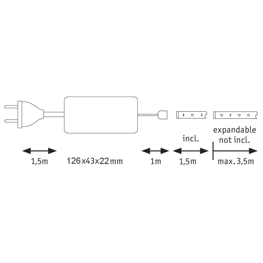 Paulmann 70667 - LED/8,5W IP44 Stmievateľný kúpeľňový pásik MAXLED 1,5 m 6500K 230V
