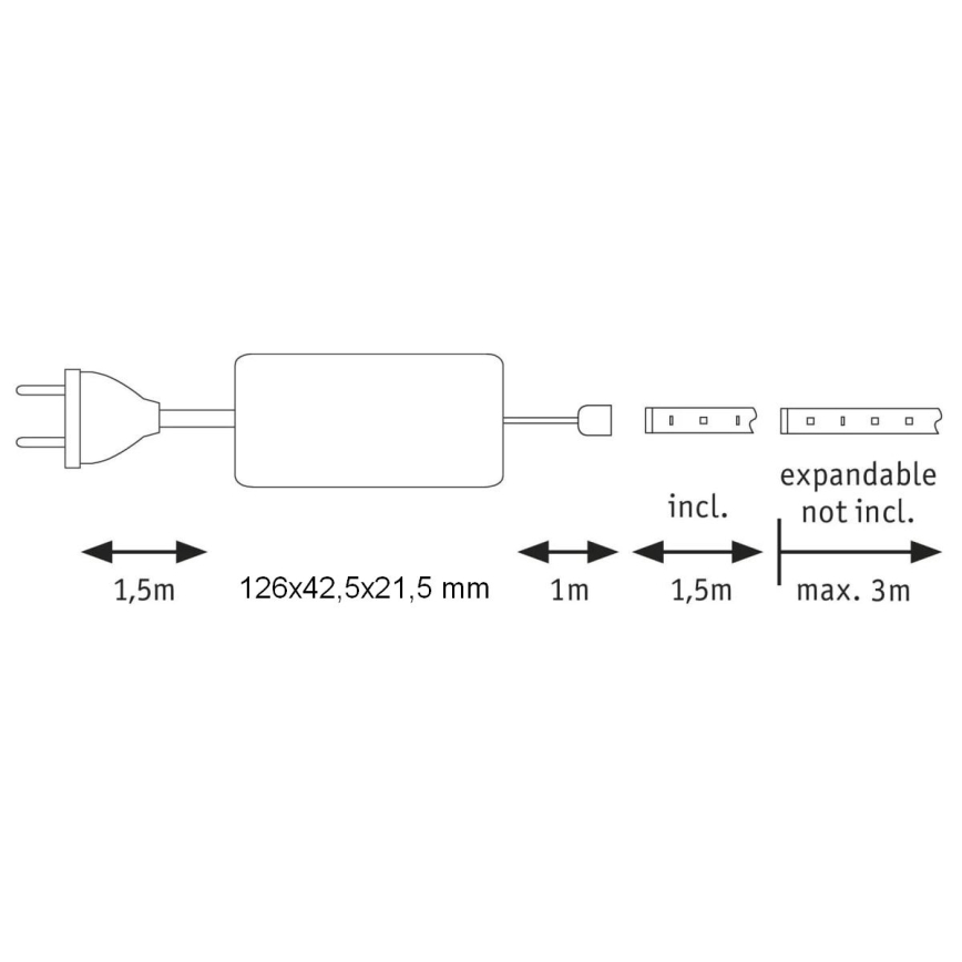 Paulmann 70668 - LED/9W IP44 Stmievateľný kúpeľňový pásik MAXLED 1,5 m 2700K 230V