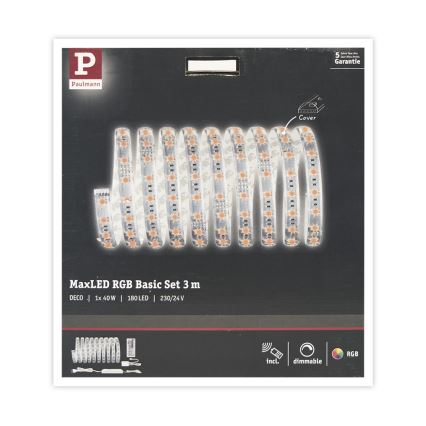 Paulmann 70673 - LED RGB/40W Stmievateľný pásik MAXLED 3m 230V + diaľkové ovládanie