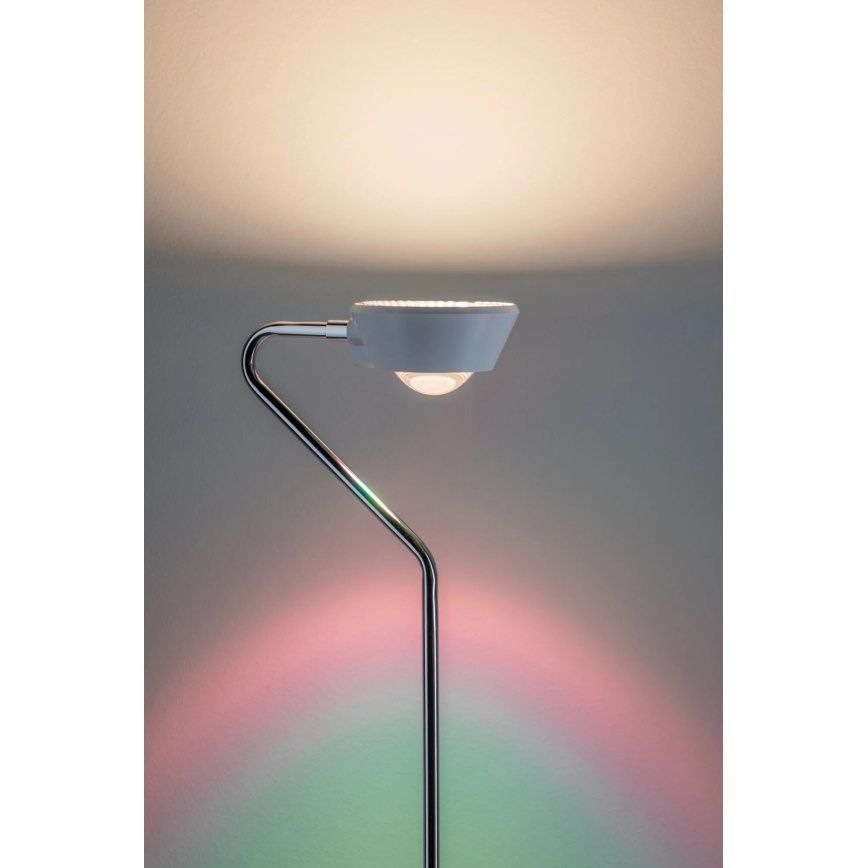 Paulmann 70920 - LED/7,5W Stmievateľná stojacia lampa RAMOS 230V biela/lesklý chróm