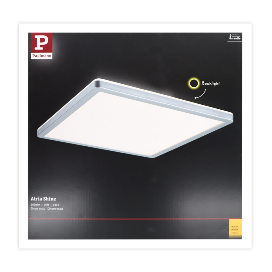 Paulmann 70994 - LED/16W Panel prisadený ATRIA 230V 3000K 29,3x29,6 cm matný chróm