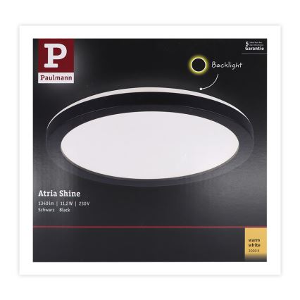 Paulmann 70997 - LED/11,2W Panel prisadený ATRIA 230V 3000K pr. 19 cm čierna