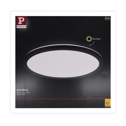 Paulmann 70998 - LED/16W Panel prisadený ATRIA 230V 3000K pr. 29,3 cm čierna