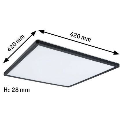 Paulmann 71002 - LED/22W Stmievateľný panel ATRIA 230V 3000K 42x42 cm čierna