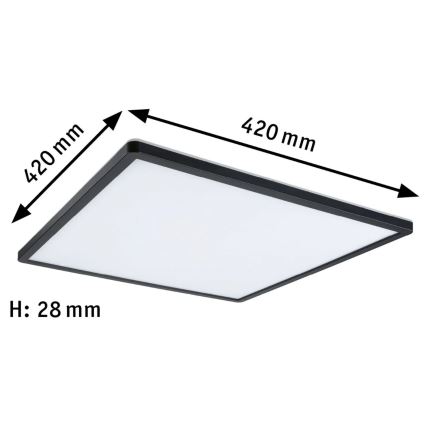 Paulmann 71016 - LED/22W Stmievateľný panel ATRIA 230V 4000K 42x42 cm čierna