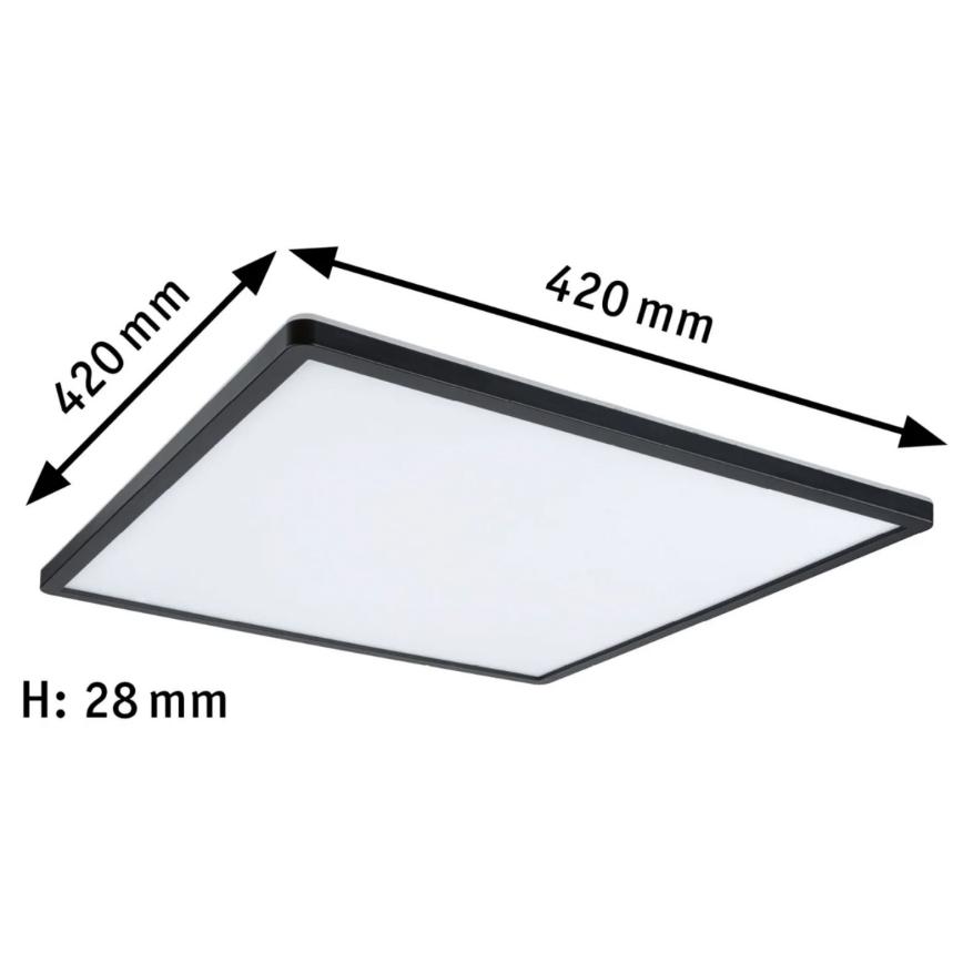 Paulmann 71016 - LED/22W Stmievateľný panel ATRIA 230V 4000K 42x42 cm čierna