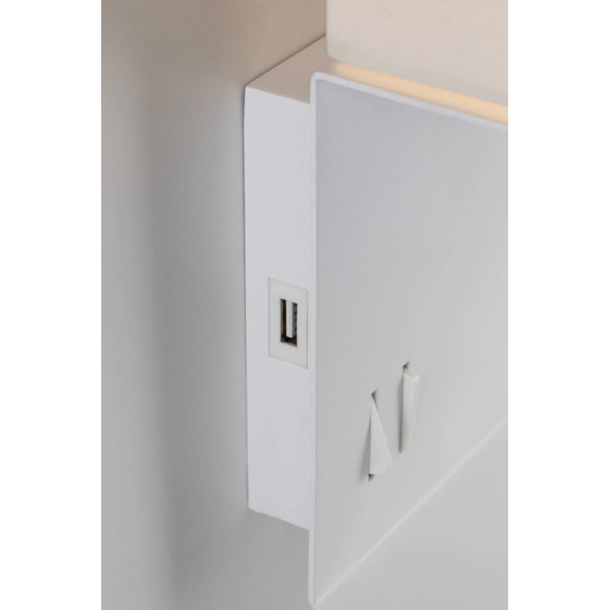 Paulmann 78913 - LED/2,5W + 1xE27/40W Nástenné svietidlo s poličkou a USB MERANI 230V biela