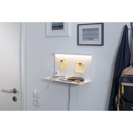 Paulmann 78916 - LED/4,5W Stmievateľné svietidlo s poličkou a USB JARINA 230V biela