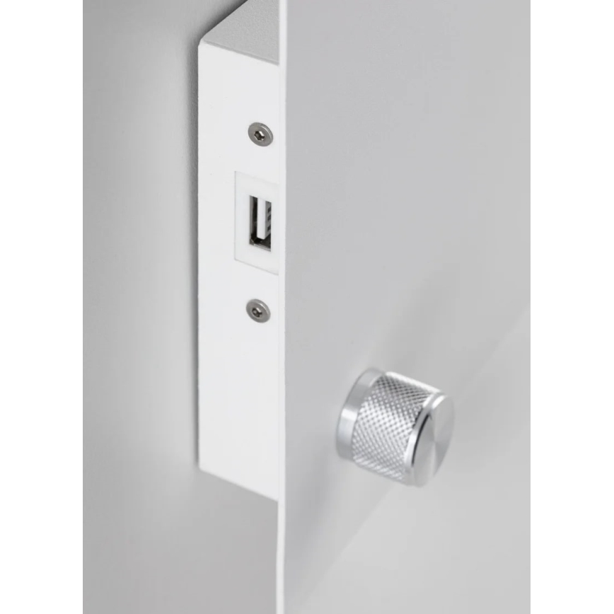 Paulmann 78916 - LED/4,5W Stmievateľné svietidlo s poličkou a USB JARINA 230V biela