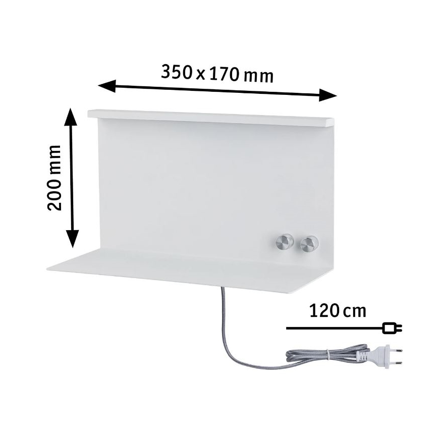 Paulmann 78919 - LED/4,5W Stmievateľné svietidlo s poličkou a USB + LED/1,6W 230V