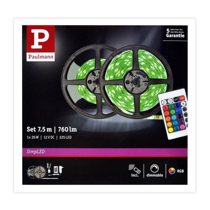 Paulmann 78979 - LED RGB/26W Stmievateľný pásik SIMPLED 7,5m 230V + DO