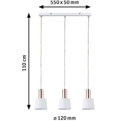 Paulmann 79657 - 3xE14/20W Luster na lanku NEORDIC HALDAR 230V