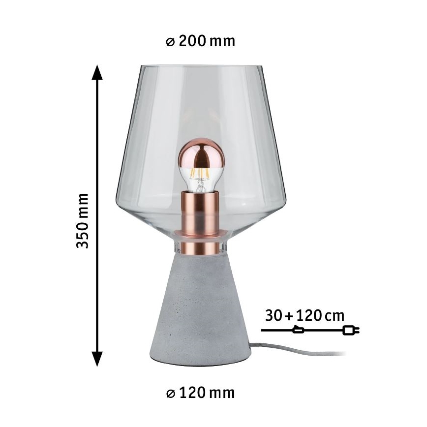 Paulmann 79665 - 1xE27/20W Stolná lampa NEORDIC YORIK 230V