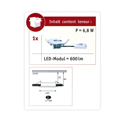 Paulmann 79668 - LED/5,3W IP44 Stmievateľné kúpeľňové podhľadové svietidlo HOUSE 230V