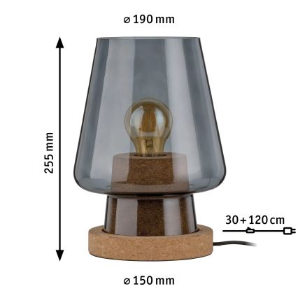 Paulmann 79736 - 1xE27/20W Stolná lampa IBEN 230V dymová