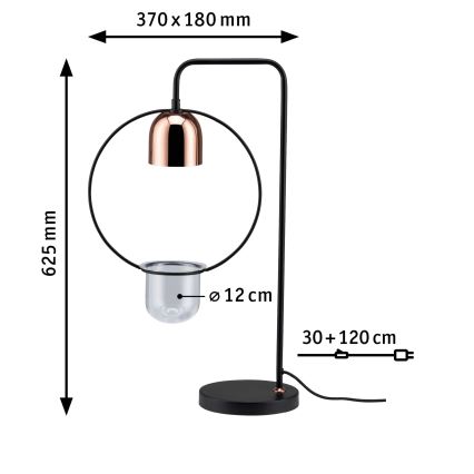 Paulmann 79746 - 1xGU10/20W Stolná lampa FANJA 230V dymová