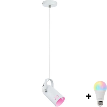 Paulmann 79767 - LED RGBW 1xE27/15W Závesný luster na lanku LAVEA 230V biela