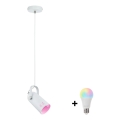 Paulmann 79767 - LED RGBW 1xE27/9W Závesný luster na lanku LAVEA 230V biela