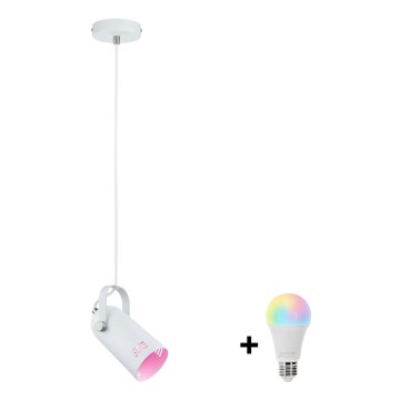 Paulmann 79767 - LED RGBW 1xE27/9W Závesný luster na lanku LAVEA 230V biela