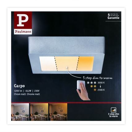 Paulmann 79791 - LED/10,2W Stropné svietidlo CARPO 230V 2300-3000K