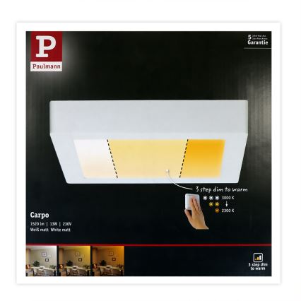 Paulmann 79796 - LED/13W Stropné svietidlo CARPO 230V 2300-3000K