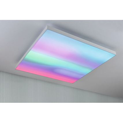 Paulmann 79910 - LED/31W RGBW Stmievateľné stropné svietidlo LORIA 230V 3000-6500K 59,5x59,5 cm biela + diaľkové ovládanie