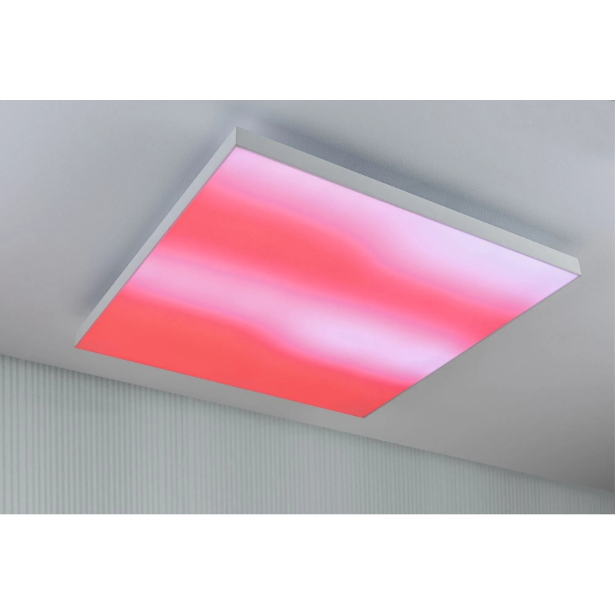 Paulmann 79910 - LED/31W RGBW Stmievateľné stropné svietidlo LORIA 230V 3000-6500K 59,5x59,5 cm biela + diaľkové ovládanie