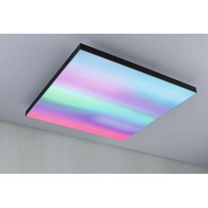 Paulmann 79913 - LED/31W RGBW Stmievateľné stropné svietidlo LORIA 230V 3000-6500K 59,5x59,5 cm čierna + diaľkové ovládanie