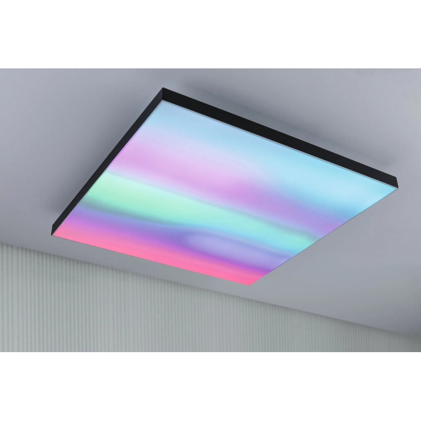 Paulmann 79913 - LED/31W RGBW Stmievateľné stropné svietidlo LORIA 230V 3000-6500K 59,5x59,5 cm čierna + diaľkové ovládanie