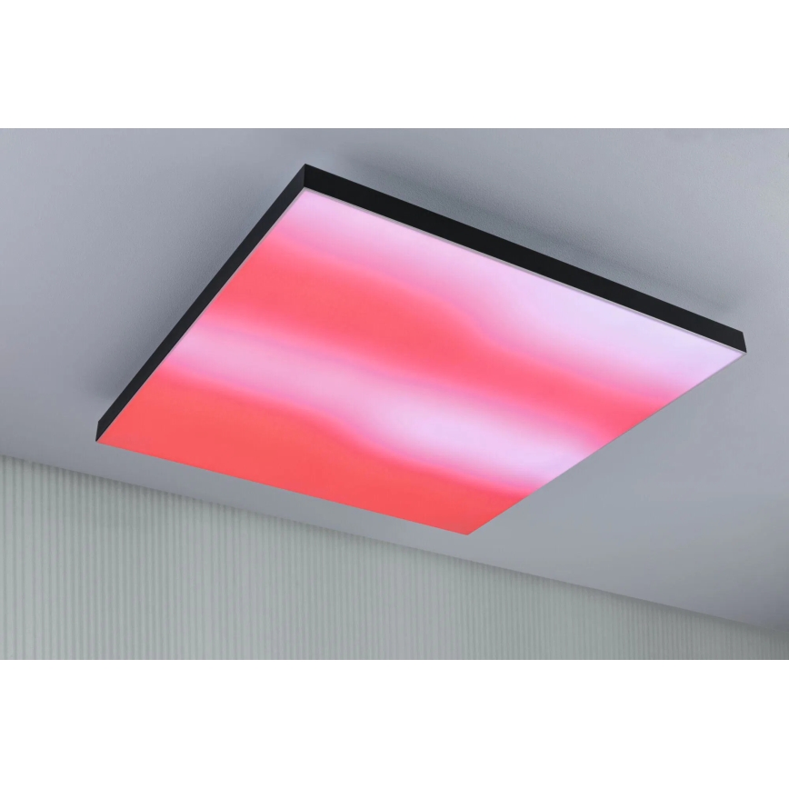 Paulmann 79913 - LED/31W RGBW Stmievateľné stropné svietidlo LORIA 230V 3000-6500K 59,5x59,5 cm čierna + diaľkové ovládanie
