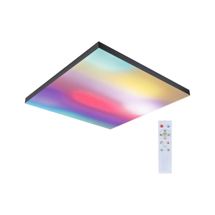 Paulmann 79913 - LED/31W RGBW Stmievateľné stropné svietidlo LORIA 230V 3000-6500K 59,5x59,5 cm čierna + diaľkové ovládanie