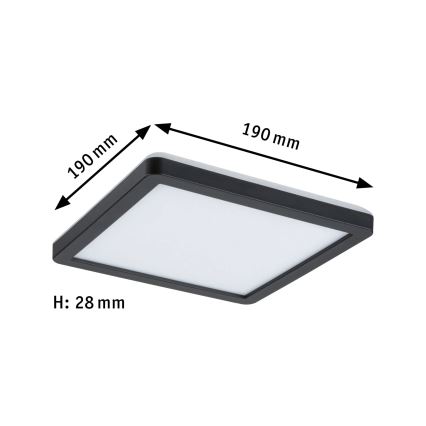 Paulmann 79920 - LED/11,2W stmievateľný panel ATRIA 230V 3000K 19x19 cm čierny