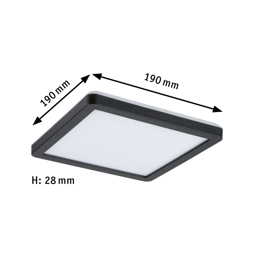 Paulmann 79920 - LED/11,2W stmievateľný panel ATRIA 230V 3000K 19x19 cm čierny