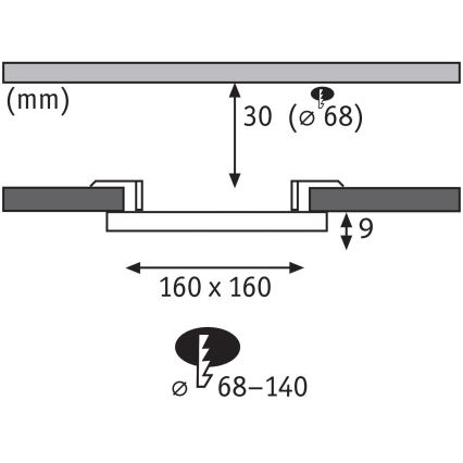 Paulmann 79948 - LED/12W IP44 Stmievateľné kúpeľňové zapustené svietidlo VARIFIT 230V