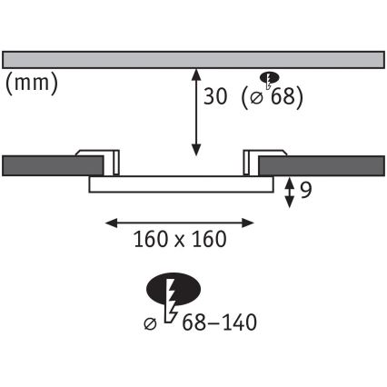 Paulmann 79954 - LED/12W IP44 stmievateľné kúpeľňové zapustené svietidlo VARIFIT 230V