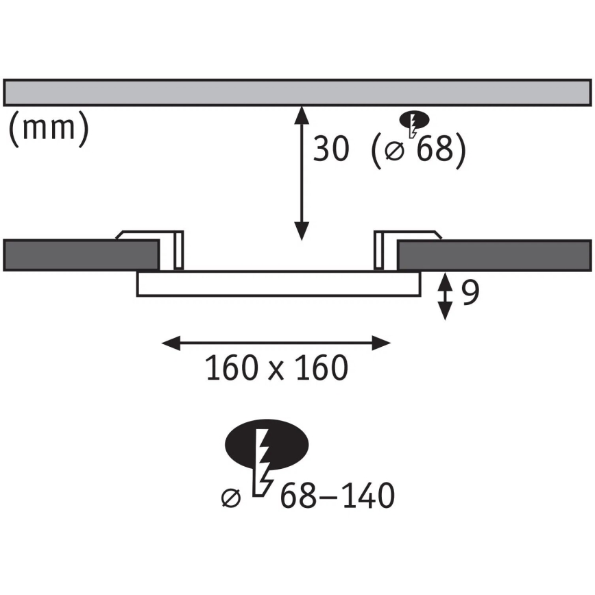 Paulmann 79954 - LED/12W IP44 stmievateľné kúpeľňové zapustené svietidlo VARIFIT 230V