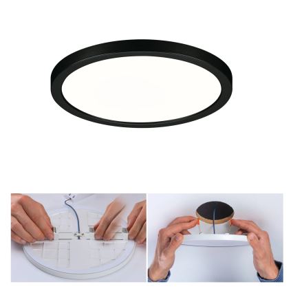 Paulmann 79965 - LED/13W IP44 Stmievateľné kúpeľňové zapustené svietidlo AREO 230V pr. 17,5 cm čierna