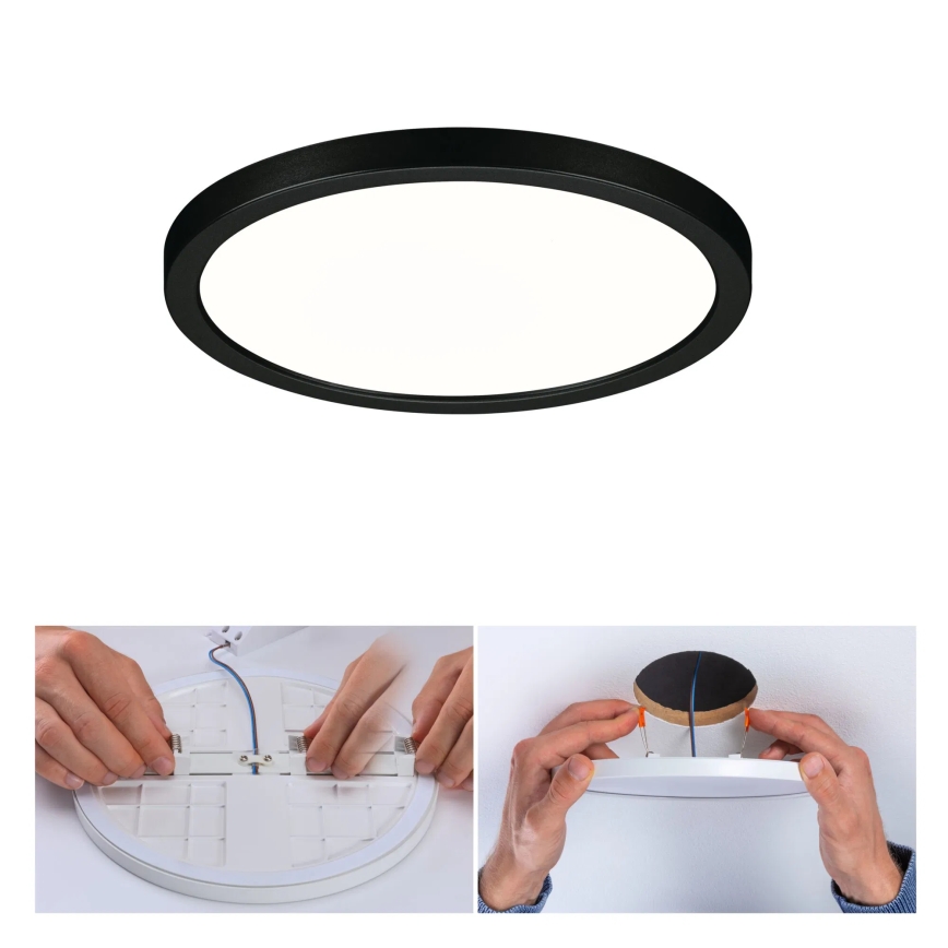 Paulmann 79965 - LED/13W IP44 Stmievateľné kúpeľňové zapustené svietidlo AREO 230V pr. 17,5 cm čierna